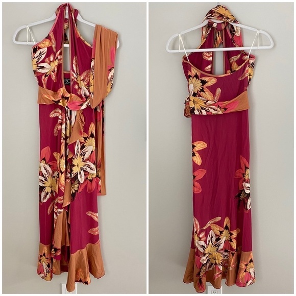 PatBO Carmen Floral Halter Wrap Dress Small - Picture 13 of 15